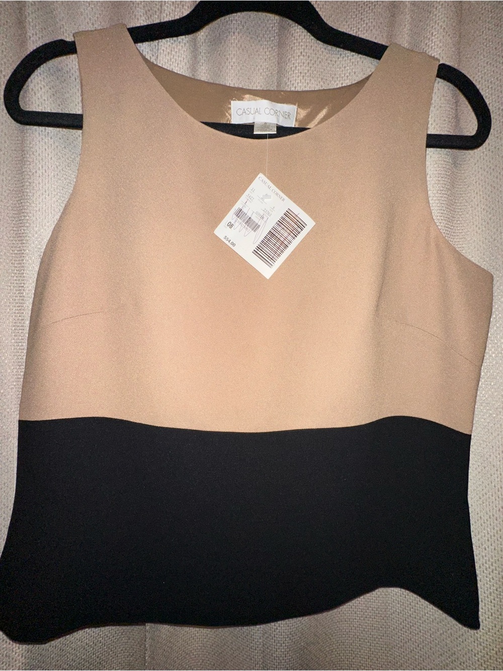 VTG Casual Corner Colorblock Blouse NWT Deadstock 90s Y2K Sleeveless Top Size 8